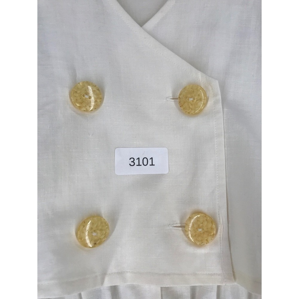 Vintage NWT Vested Romper Size 12 Casual Chic Beachwear Ivory Matching Earrings* - Picture 13 of 13